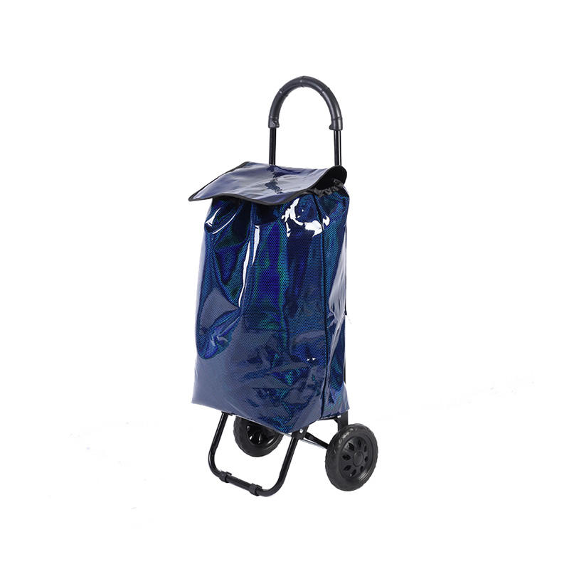 Halbrunder Einkaufstrolley aus PP mit Kunststoffgriff und Einzelrad